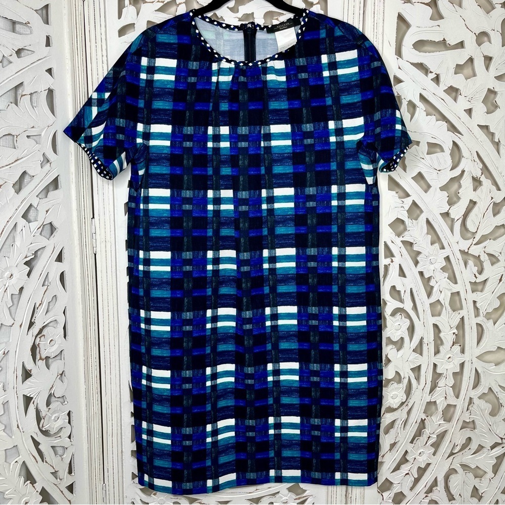 Max Mara Weekend Blue Plaid Shift Dress